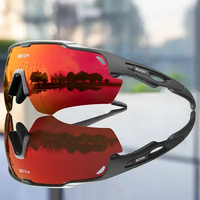 2026 SCVCN New Photochromic Hiking Eyewear Cycling Sunglasses Fashion MTB Glasses Bicycle UV400 Cycle Bike Goggles for Men Women
