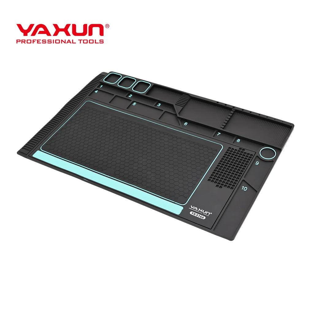 YAXUN YX-S166 Heat Resistant Solder Mat Insulation Phone Repair Mat Screw Silicone Table Mat Set for Work Desk Maintenance Tools