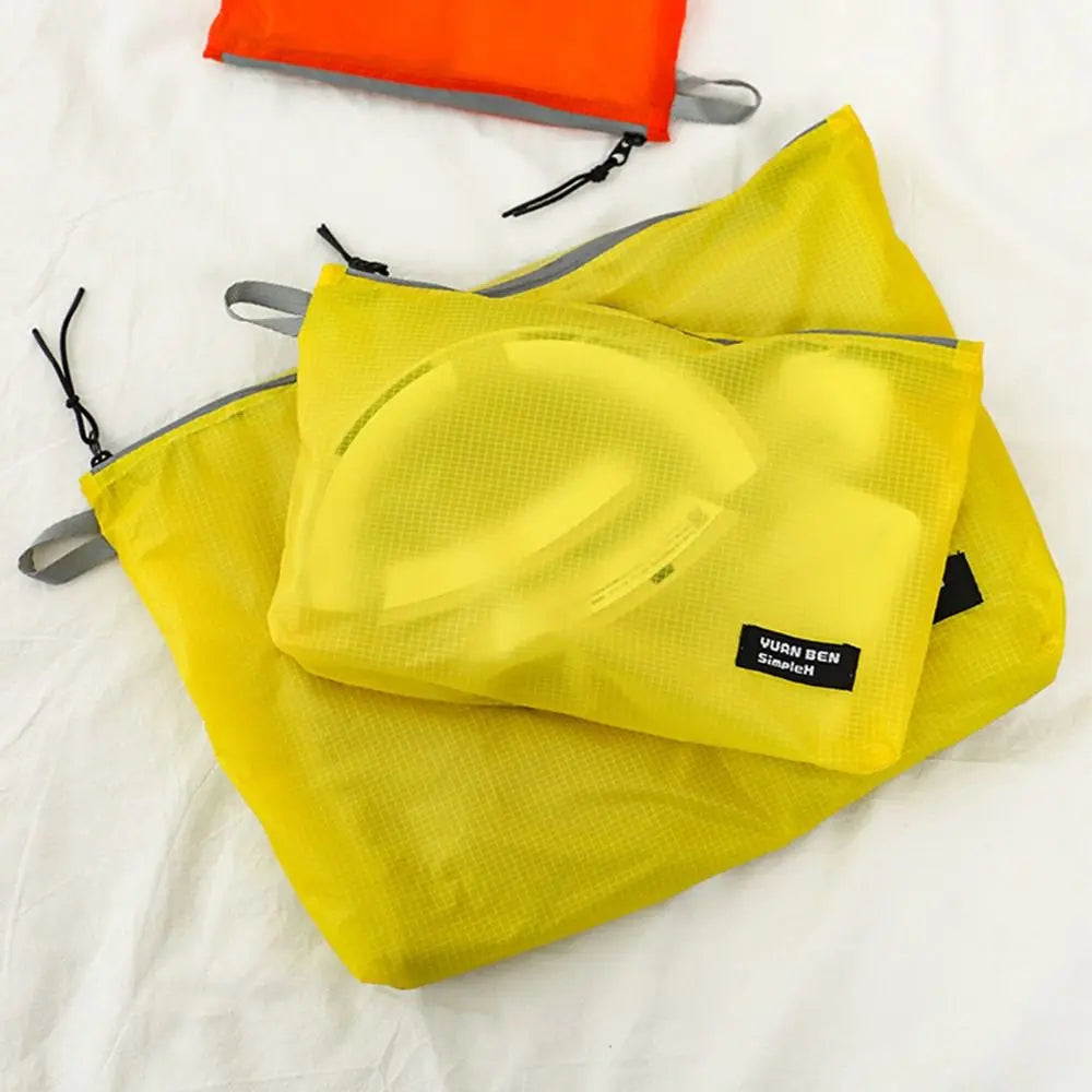 Silicone-coated Luggage Storage Bag Multifunctional Ultra-lightweight Travel Organizer Bag Yellow Orange Waterproof