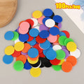 100Pcs 25mm Montessori Learning Education Math Toy Plastic Poker Chips Bingo Chip Markers Token Family Club Party Counting Toy