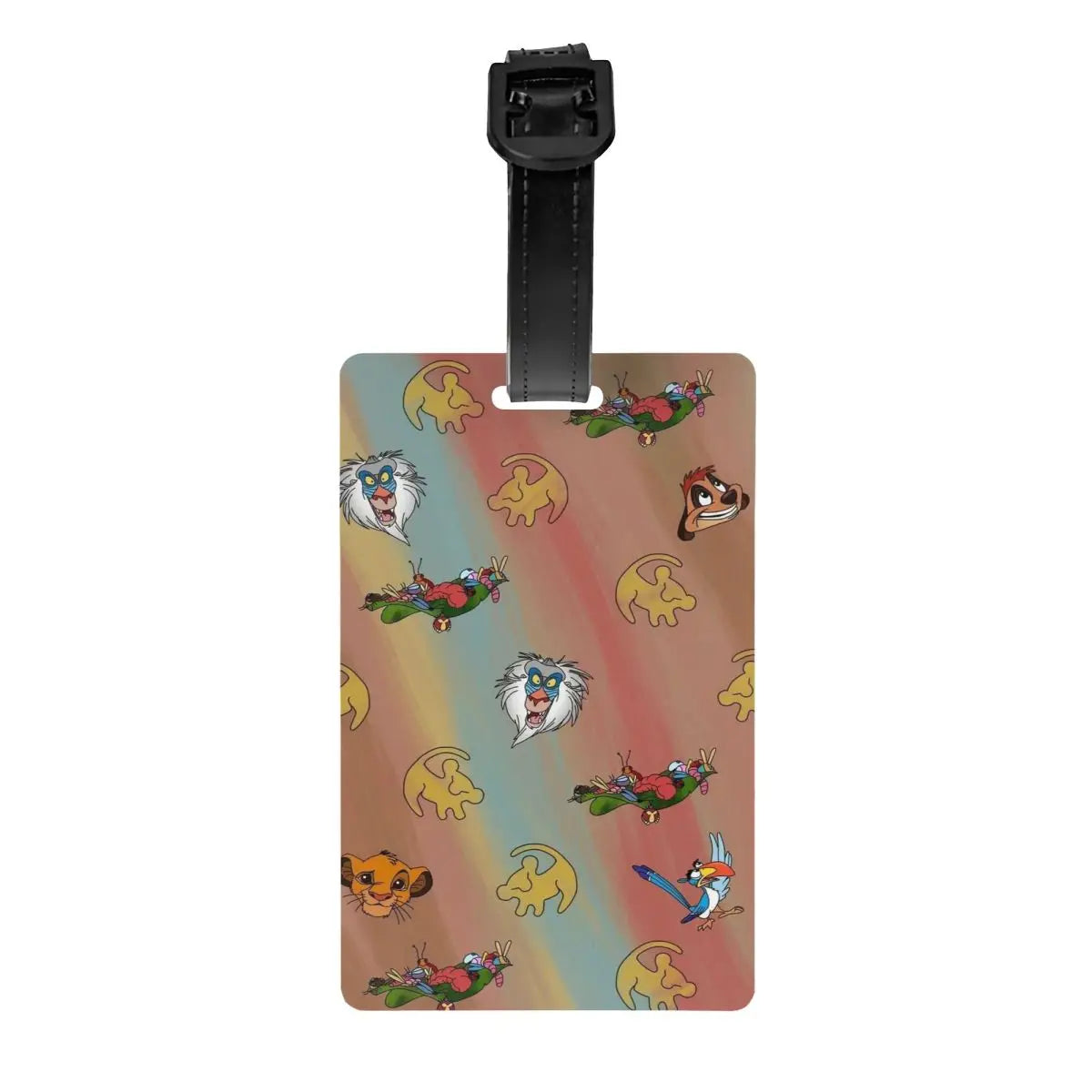 Custom Rafiki Luggage Tag With Name Card The Lion Cartoon K-Kings Privacy Cover ID Label for Travel Bag Suitcase