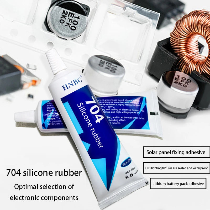 704 Repair Adhesive Rubber High Temperature Resistant Electronic Waterproof Insulation Heat-Resistant Silicone Sealing Adhesive