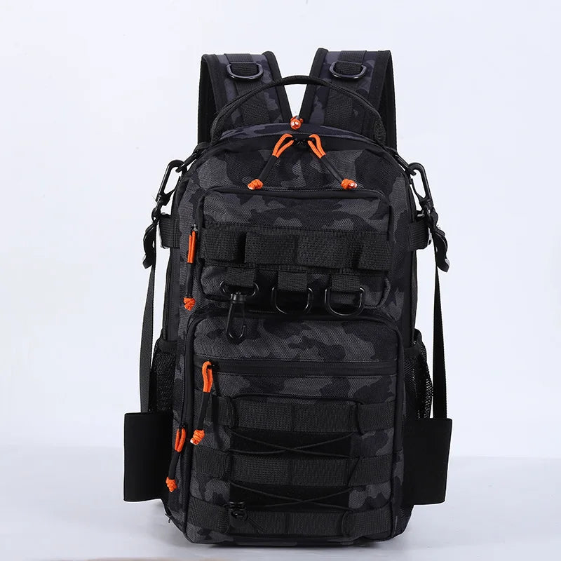 Fishing Lure Tactical Camping Backpack Outdoor Sports Bag Hiking Molle Tackle Bag with Rod Holder for Men Climbing Travel Bag