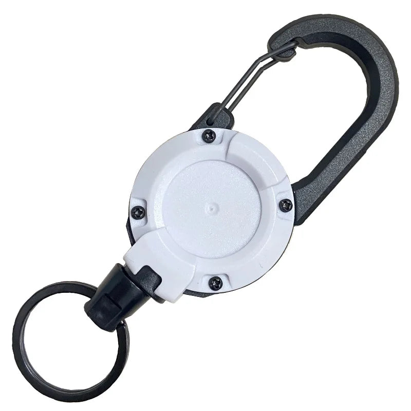 Retractable Heavy Duty Pull Reel Carabiner Multitool Survivalowy Buckle Spring Key Ring Outdoor Sporty Attachment Keychain Tool