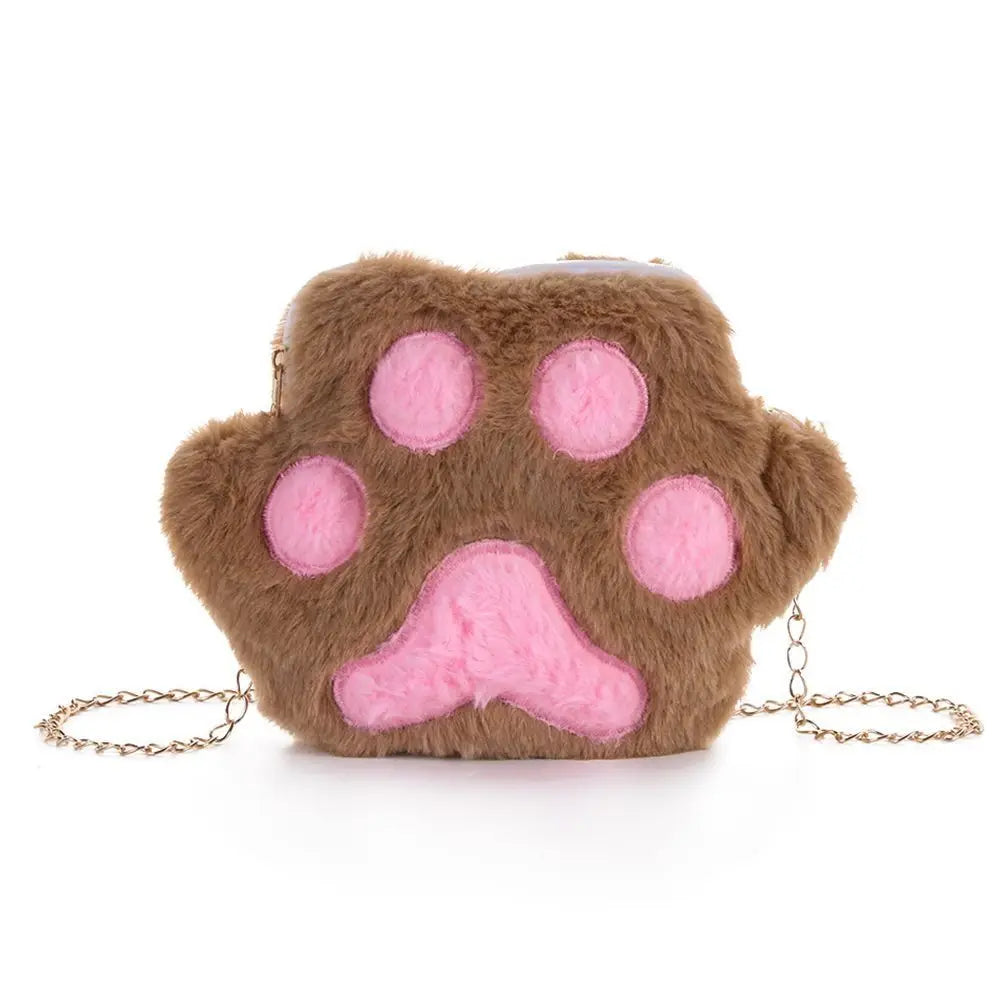Fashion Crossbody Handbag Sweet Chain Messenger Bag  Bear Bag Shoulder Bag Cat Paw