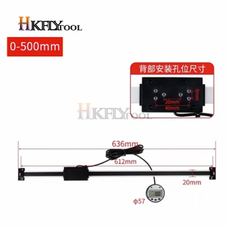 0-150/200/300/400/500mm 0.01 mm DRO Magnetic Remote Digital Readout Digital Linear Scale External Display Measuring Tool