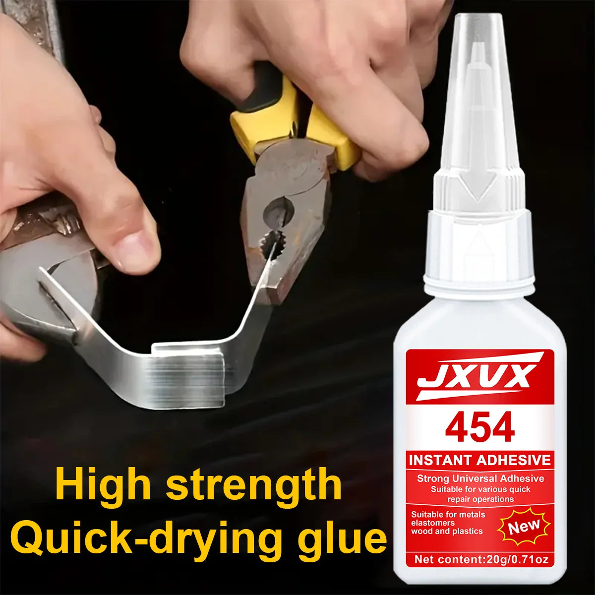 454 Super Glue: Instant Adhesive That Dries Quickly in 3 Seconds, with a Strong and Waterproof Bond; for Metal, Plastic, Wood, Ceramics and Leather; Multi-Material Repair Glue, 20 g