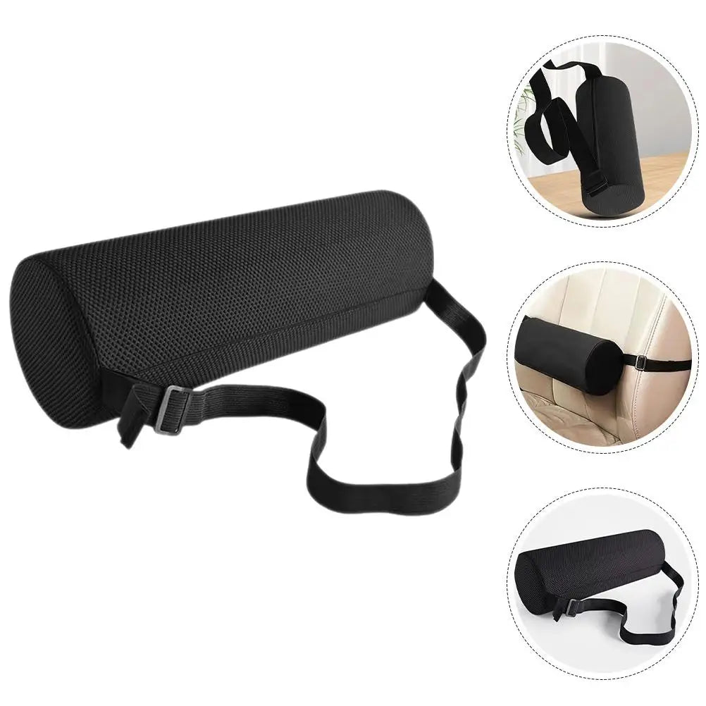 Memory Foam Lumbar Support Pillow Small Cylinder Waist Rest Cushion for Chair Office Car Back Pain Relief High Density