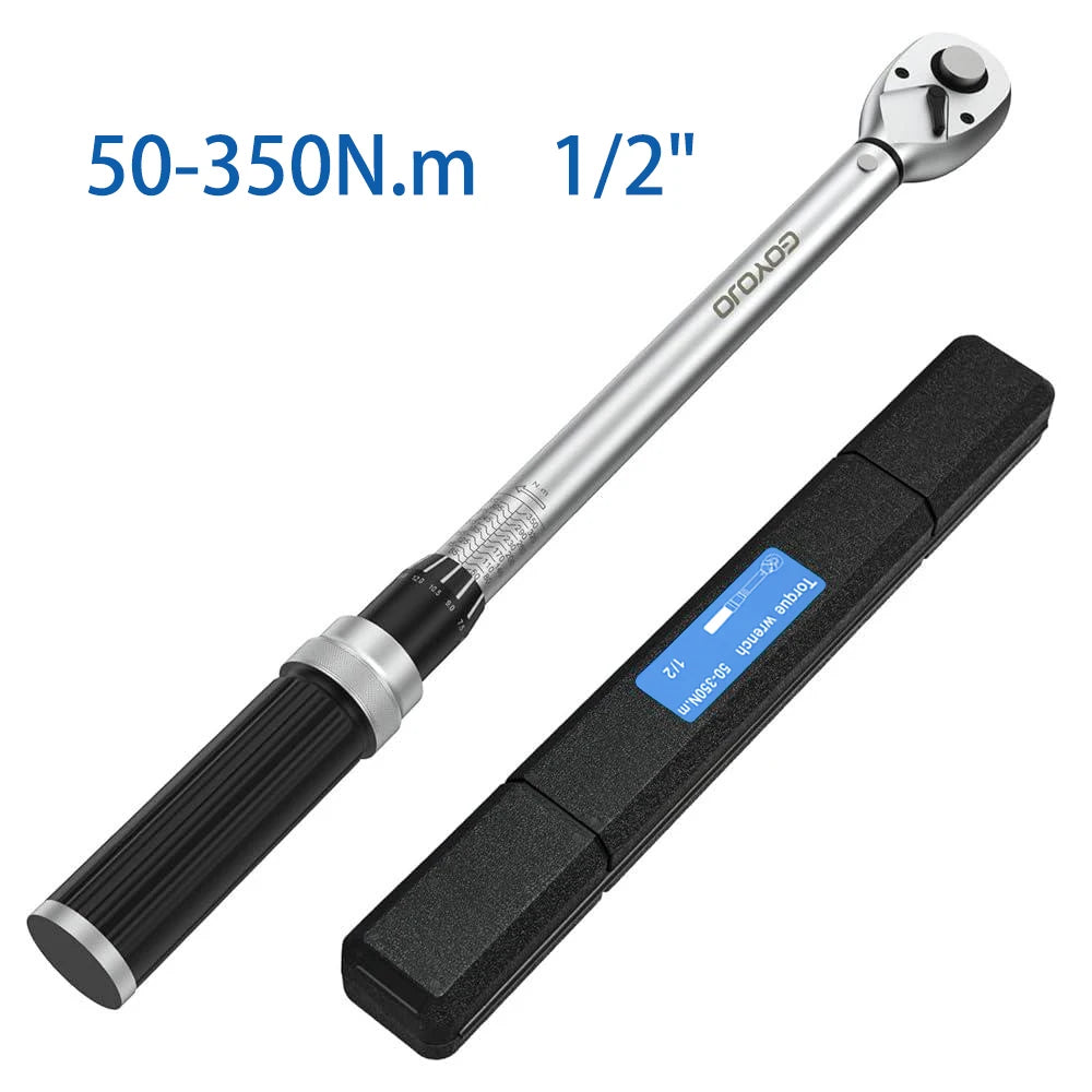 GOYOJO Adjustable Torque Wrench 1/4 3/8 1/2 Drive High Precision Cr-V Steel Ratchet Spanner Socket Repair Tool For Car Bike Moto