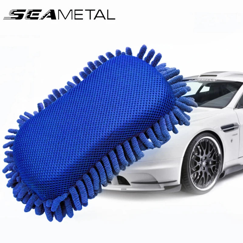 SEAMETAL Car Wash Microfiber Chenille Sponge Scratch-free Car Wash Care Washing Brush Pad Cleaning Tool for Car Accessories