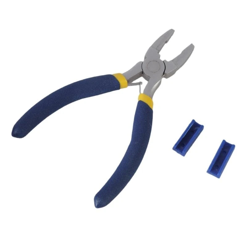 Set Of Flat Nose Plastic Pliers with 2Pairs Of Replacement for Precisions Work and Comfortable Grip