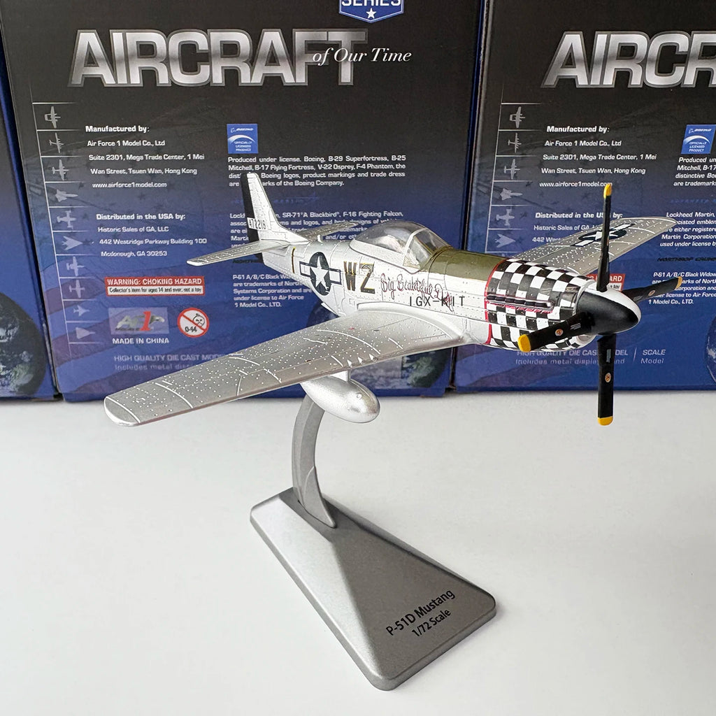 1/72 Scale WWII U.S. P51D Mustang Fighter Plane P-51D P51 Silver Diecast Finished Military Plane Model Collection Ornament Gift