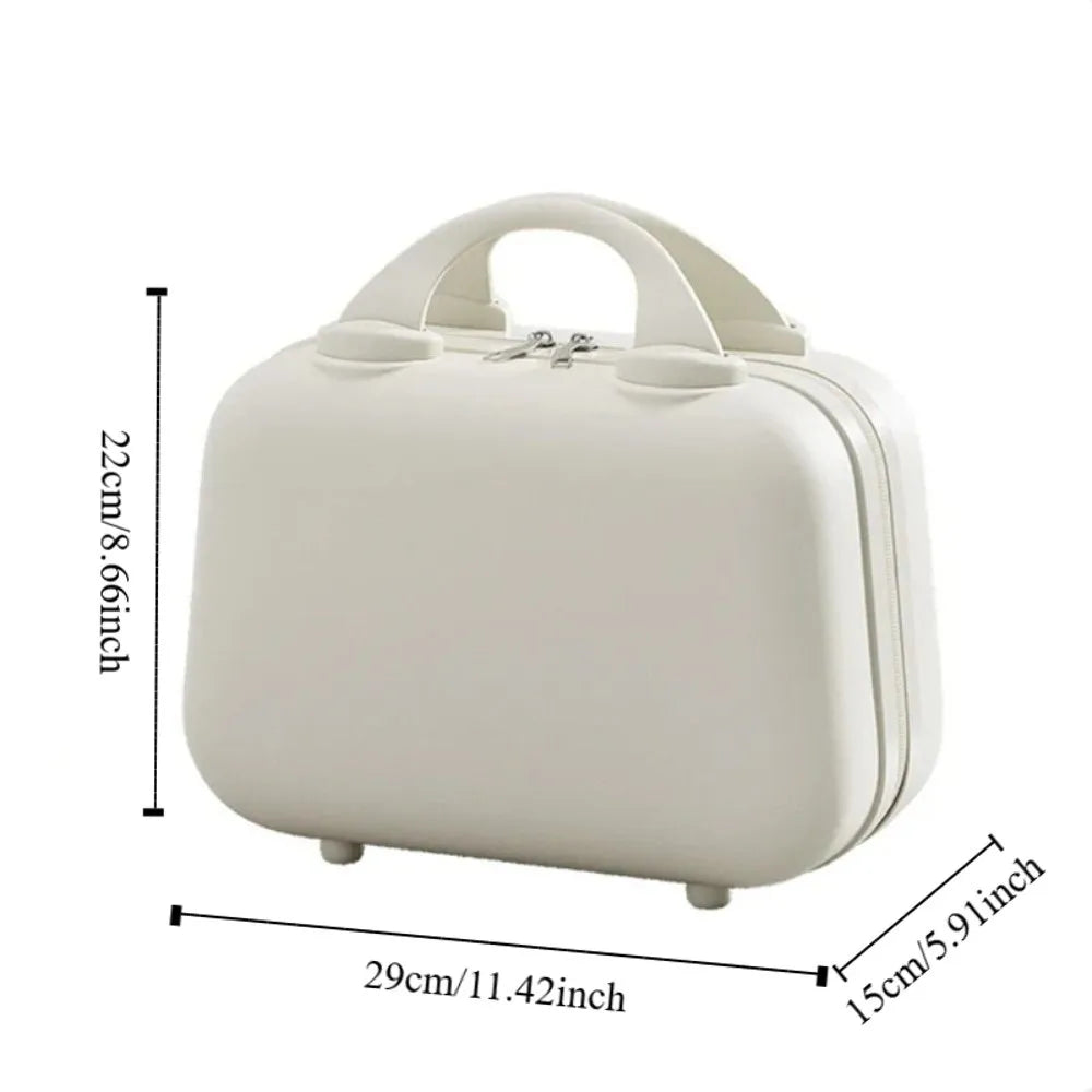 Storage Toiletry Box Solid Color Suitcase Square Box Large Capacity 14-inch Cosmetic Cases Portable Zipper Makeup Case Travel