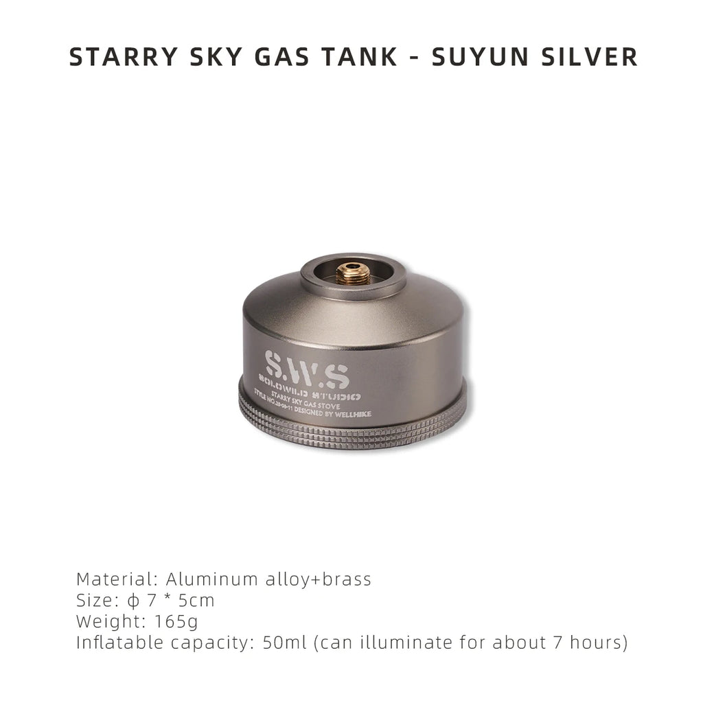 WELLHIKE Outdoor Starry Canister - Refillable Butane Gas Cartridge for Camping, Candlelight Ambiance Tent Glow