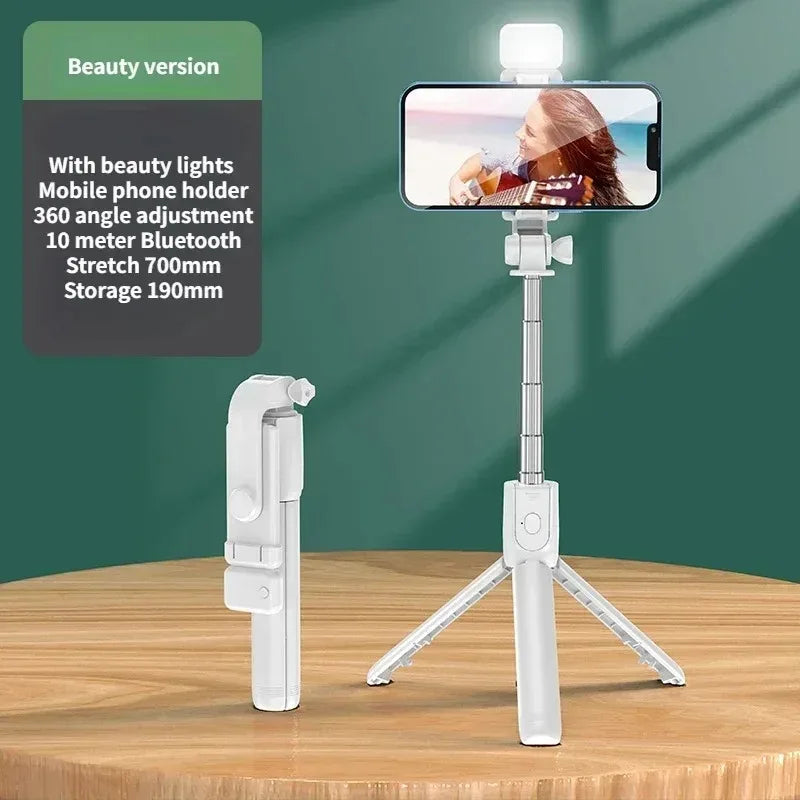 New Bluetooth Selfie Stick Mobile Phone Holder Retractable Portable Multifunct-ional Mini Tripod with Wireless Remote Shutter
