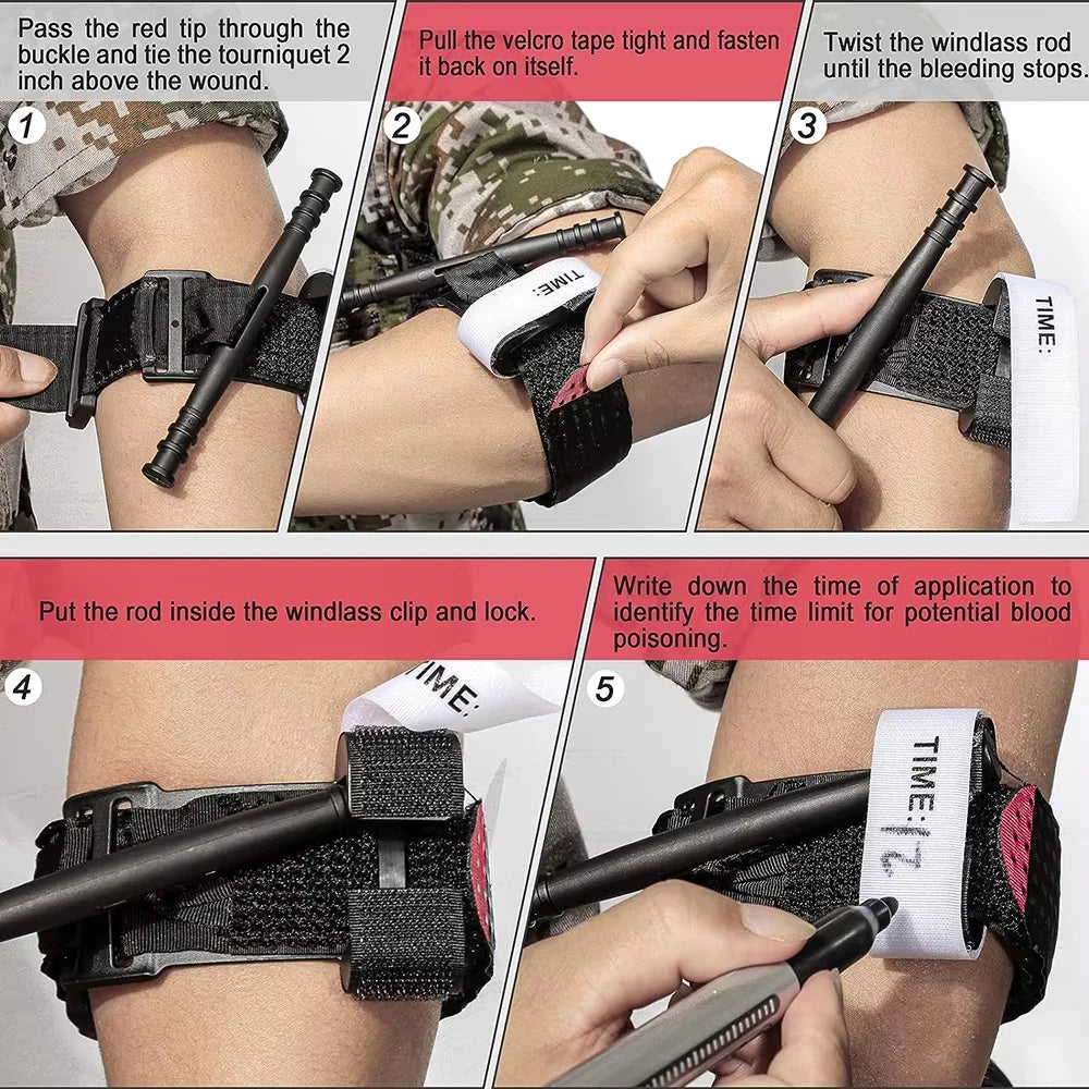 25/10/5/1Pcs Portable emergency slow-release 95CMtourniquet emergency tourniquet outdoor medical tactical equipment CAT