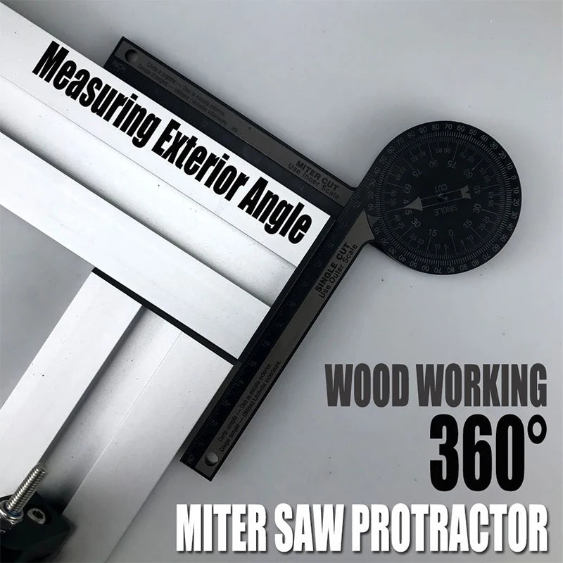 New 360° Horizontal Angle Gauge Protractor Woodworking Square Cutting Locator Angle Gauge Aluminum Alloy Plastic