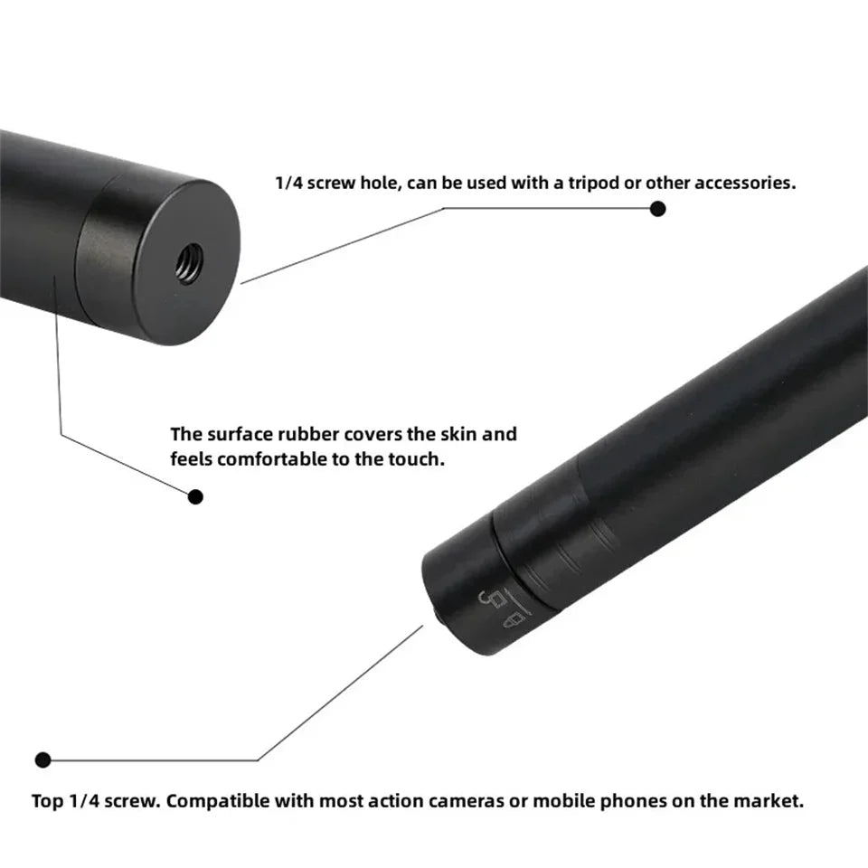 Carbon Fiber Selfie Stick for Insta360 X3 / ONE X2 / RS Aluminum Alloy Selfie Stick for GoPro Hero 11 10 9 8 DJI OSMO Action