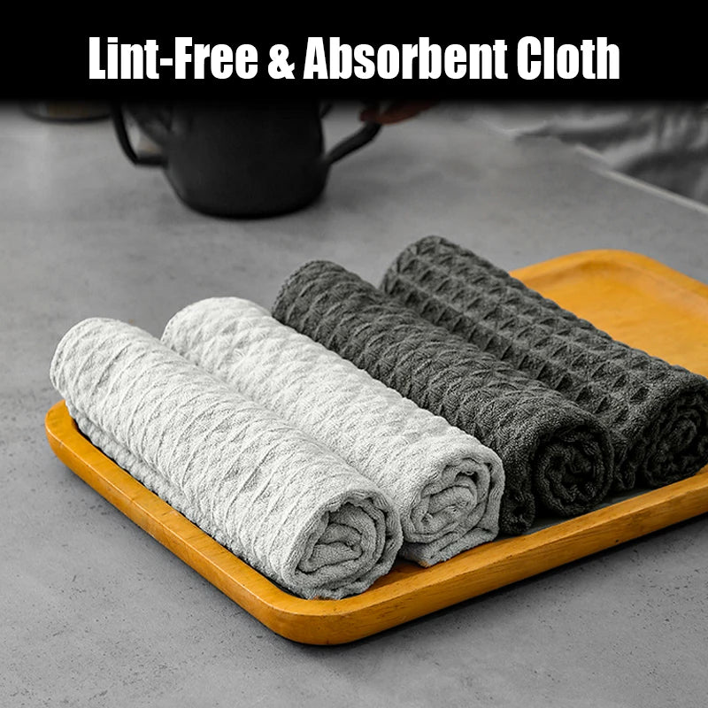 OANKR Barista Microfiber Cloths, 1/4 Pack 12"x12" Professional Cleaning Towels for Espresso Machines, Coffee Bar Accessories