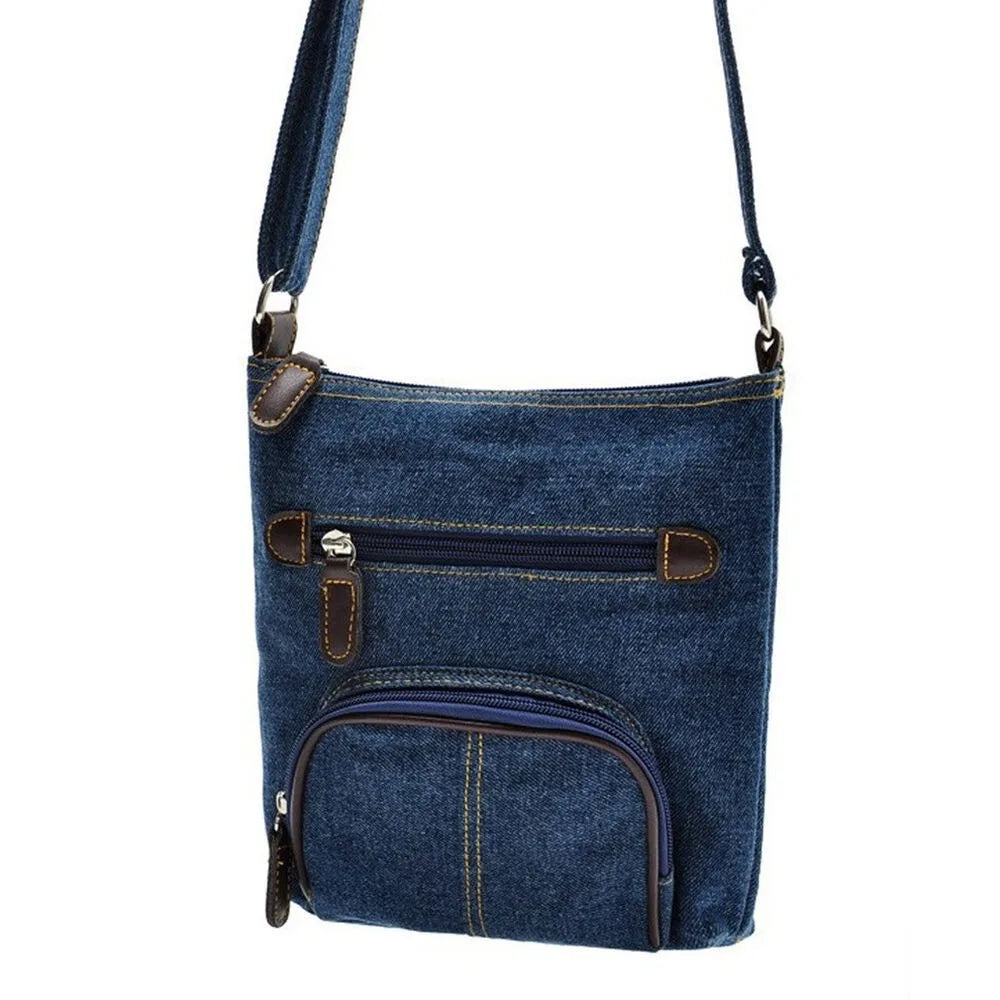 New Retro Denim Shoulder Bag Body Cross Messenger Women Handbag Simple Casual Bag Useful Casual Purse