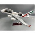 2025 New Type Diecast Model A380 Emirates Airways Resin Openable Cabin Door Airplane With Light Airline Collection Display Gifts