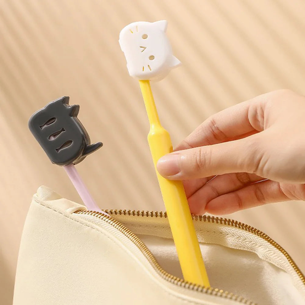 8/4/1PCS Lovely Cat Toothbrush Protective Cover Travel Portable Toothbrush Sleeve Cute Decor Toothbrush Storage Case