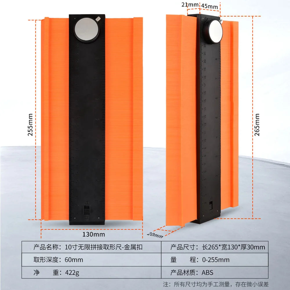 5/10inch Multifunctional Curved Ruler Type Taking Device Copy Gauge Woodwork Stone Automotive Irregular Shape Measure Tool