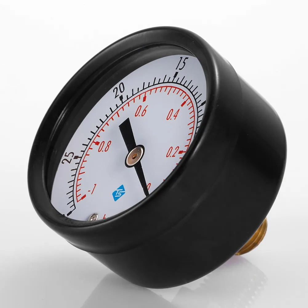 50mm Face Vacuum Manometer Metal 0~-30nhg 0~-1Bar Mini Dual Scale Dial Gauge Pressure Gauge for Air Water Fuel Liquids