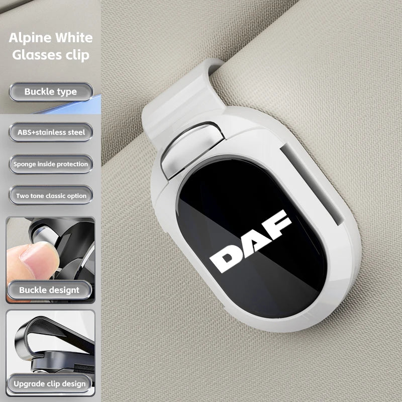 New Car Sun Visor Glasses Clips One-hand Pressing Eyeglasses Holder Sun Glasses for DAF 106xf 105 cf85 Truck lf van accessories