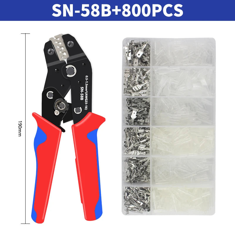 Ratchet crimping tool SN-58B crimping pliers XH2.54/DuPont2.54/2.8/4.8/6.3/uninsulated/ferrule terminals  0.5-1.5mm ²/ AWG23-16