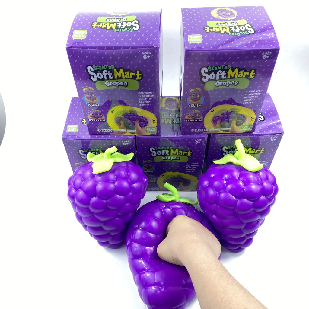Realistic Bunch Grape Squeeze Squishy with Natural Scent, Portable Relaxation Toy for Gift & Daily Anxiety Release
