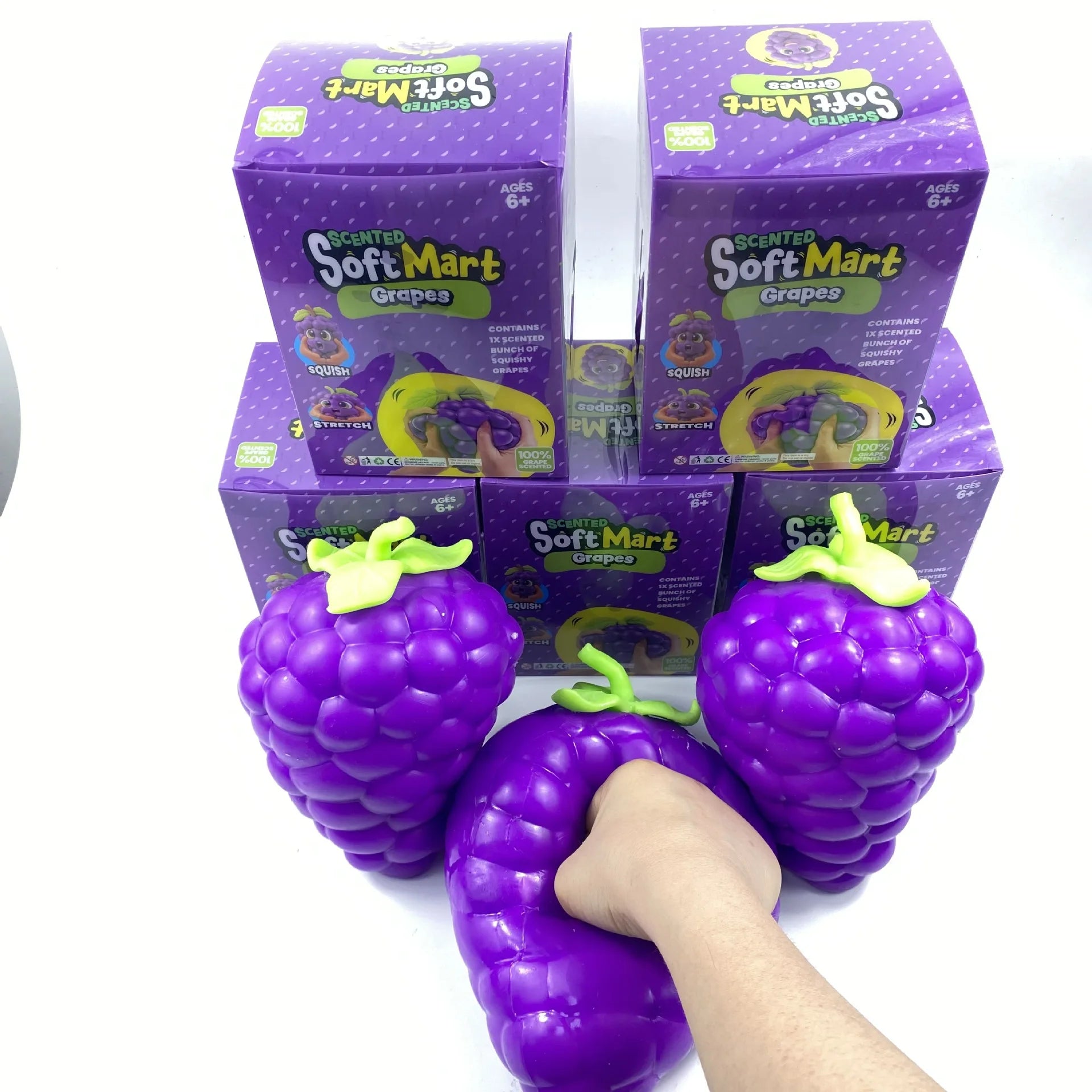 Realistic Bunch Grape Squeeze Squishy with Natural Scent, Portable Relaxation Toy for Gift & Daily Anxiety Release