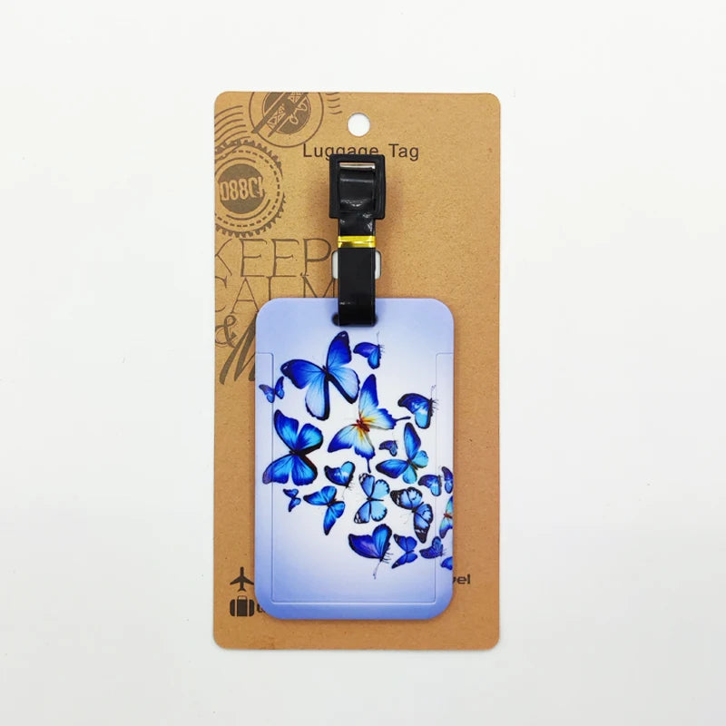 Butterfly Luggage Label Women Travel Luggage Tag Girls Suitcase ID Address Holder Baggage Boarding Portable Suitcase Ticket
