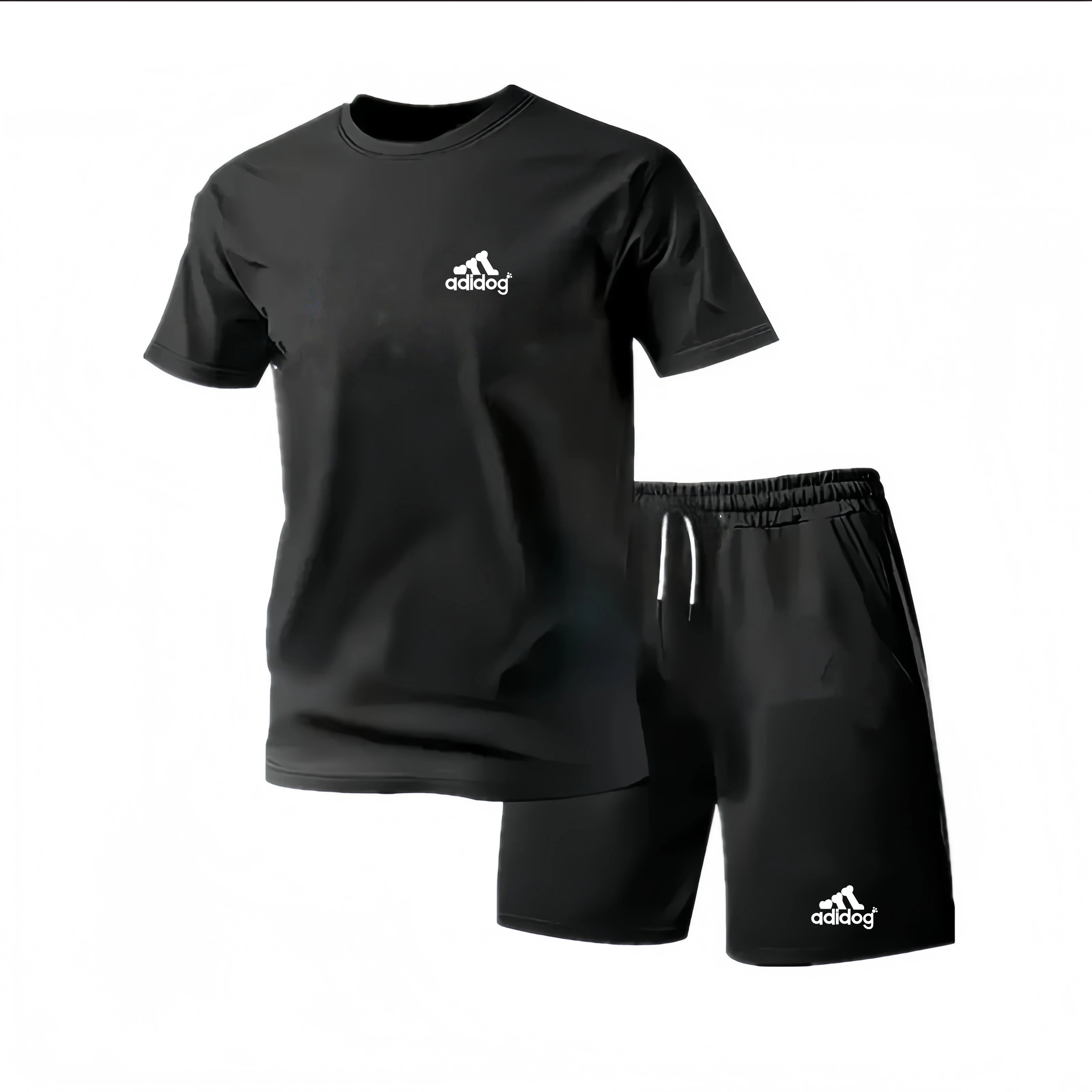 New Summer Sportswear Men's Suit Fashion Two-Piece Sports Fitness Running Casual Quick Drying Short Sleeved Shorts Set Men