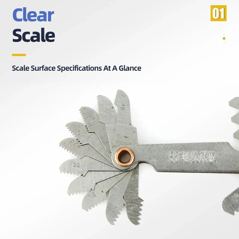 55/60 Degree Thread Plug Gauge Metric Imperial Gear Tooth Screw Pitch Gauges Carbon Steel Measuring Tool Tap Thread Measurement