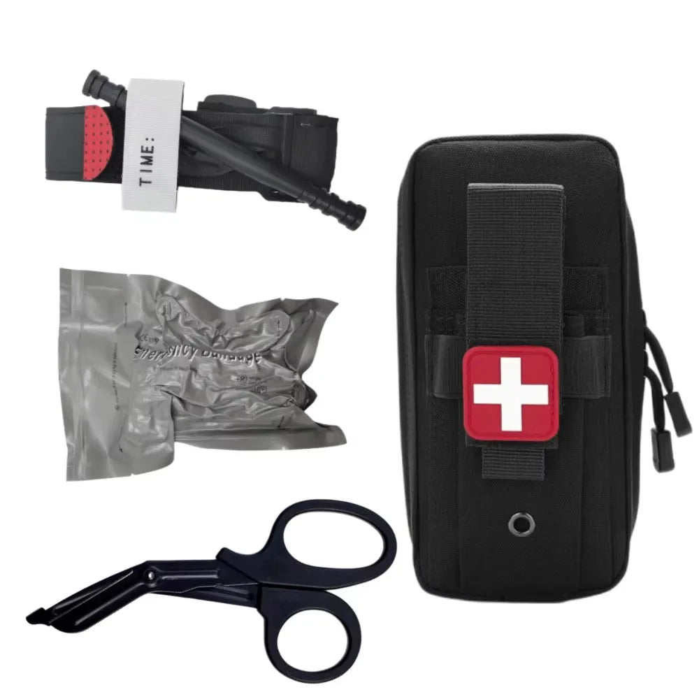Professional Medical Rescue First Aid Kit with Tourniquet EDC Pouch Molle System for Outdoor Camping Hiking Emergency Survival