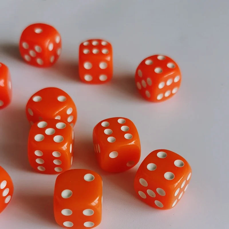 10 PCS/Set 16mm D6  6 cubes Dice Acrylic 6 sides D6 Dice With role Edges For Casino Dice Table Board Game