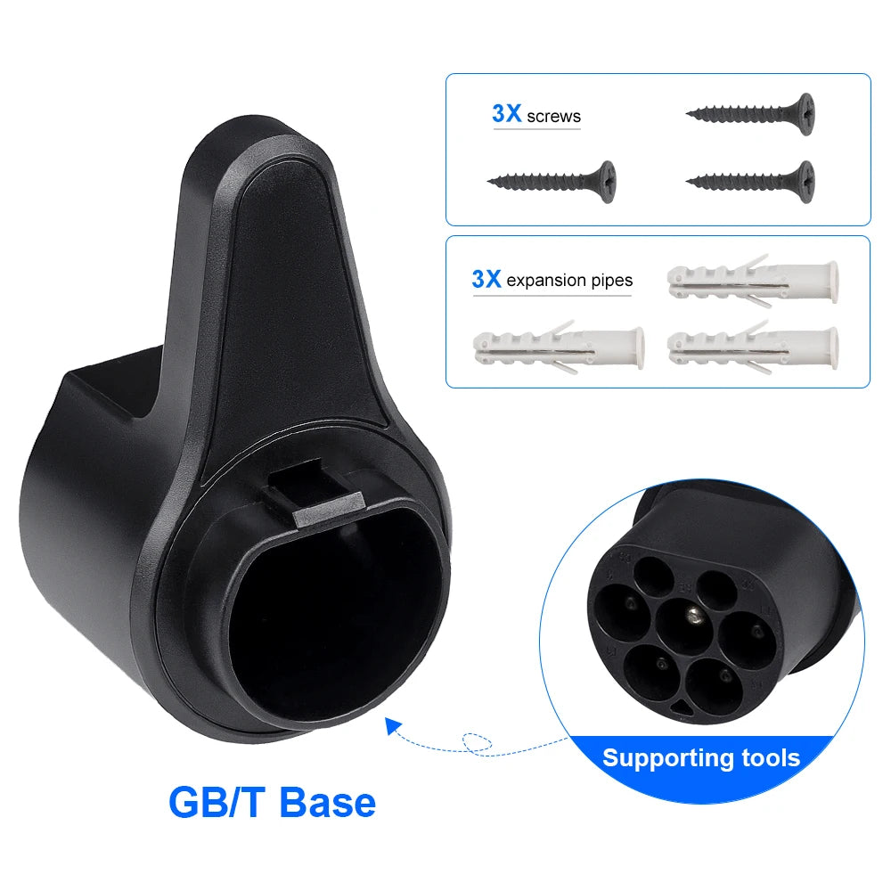 IPENGEN Electric Car Vehicle Charging Organizer Socket Type2 Type1 GBT For Tesla EV Charger Cable Holder Plug Wall Mount Bracket