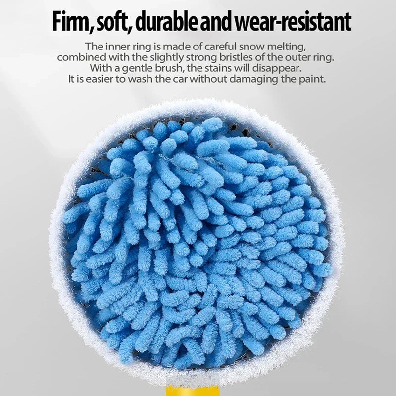 Car Wash Brush Cleaning Tools Mop Long Handle Automatic Rotating Foaming Car Chenille Microfiber Wash Mop for Car Truck Cleaning