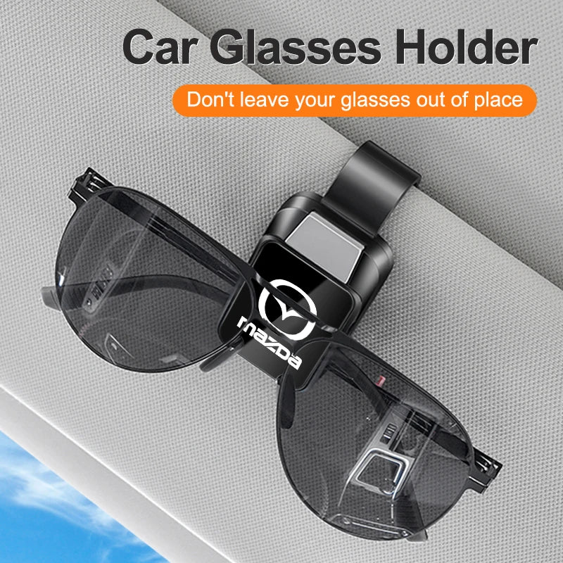 SKYACTIV LOGO For Mazda Axela 3 6 CX-30 CX-5 CX-9 MX-5 CX-8 Car Sun Visor Glasses Case Storage Wear-Resistant Sunglasses Holder