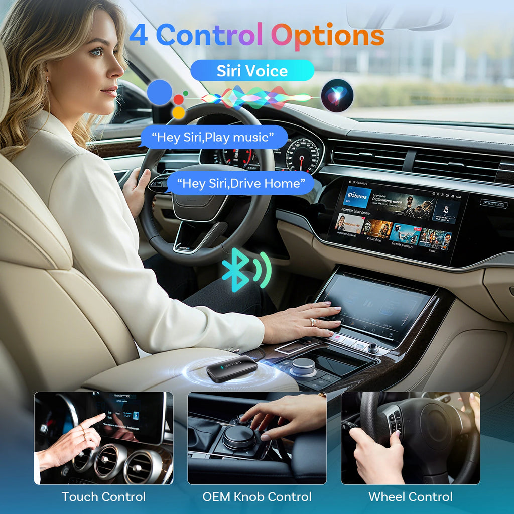 OTTOCAST Play2Video Ultra Video Box 3 in 1 Wireless CarPlay Android Auto Adapter Built-in Youtube Netflix IPTV for 98% of Cars