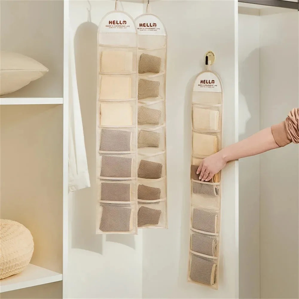 Underwear Storage Bag Socks Girl's Hair Ties Storage Bag Multi-layer Storage Hanging Storage Dorm Room Back Door Storage Bags
