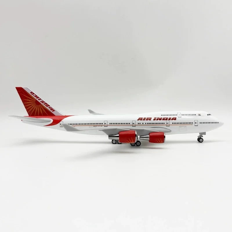 B747 Model Aircraft Air India Airlines With Wheel Resin Aircraft Model Plane 30CM Display Toy Airplane Boys Kid Collection