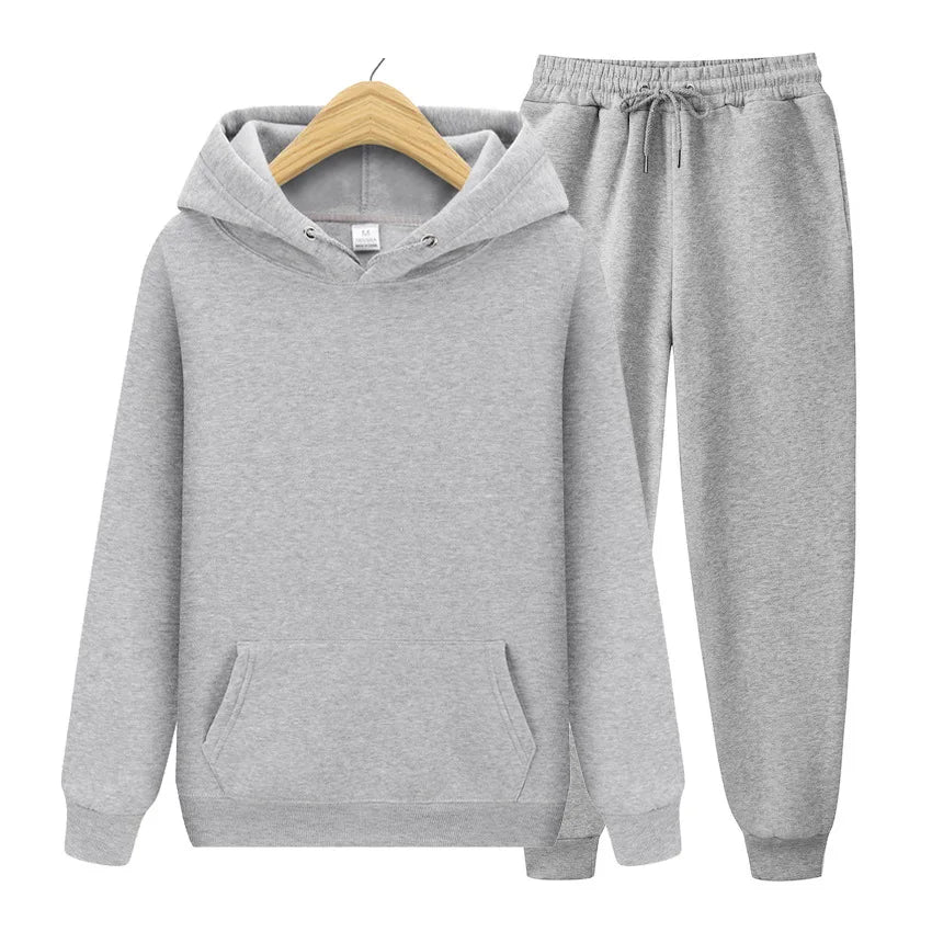 New Womens Solid Color Sets Hoodies Pants Autumn Winter Hooded Sweatshirt Sweatpants Hoodie Pant Hoody Pullover Female Suit