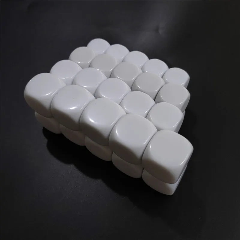 10pcs/ Set 12/14/16/18/20/22MM Smooth White Dice Can Be Used To Write Interest Teaching Blank DIY Dice
