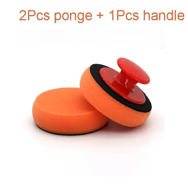 4 Inch Foam Wax Applicator Pads with Red Handle Soft Sponge Polishing Pads for Car Cleaning and Paint Maintenance