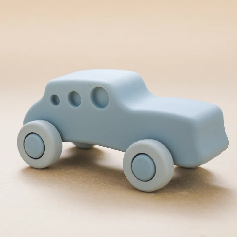 1PCS Silicone Car Building Block Toy Boys And Girls 0-12 Months Teething Toys Baby Hands Montessori Toys Children Christmas Gift