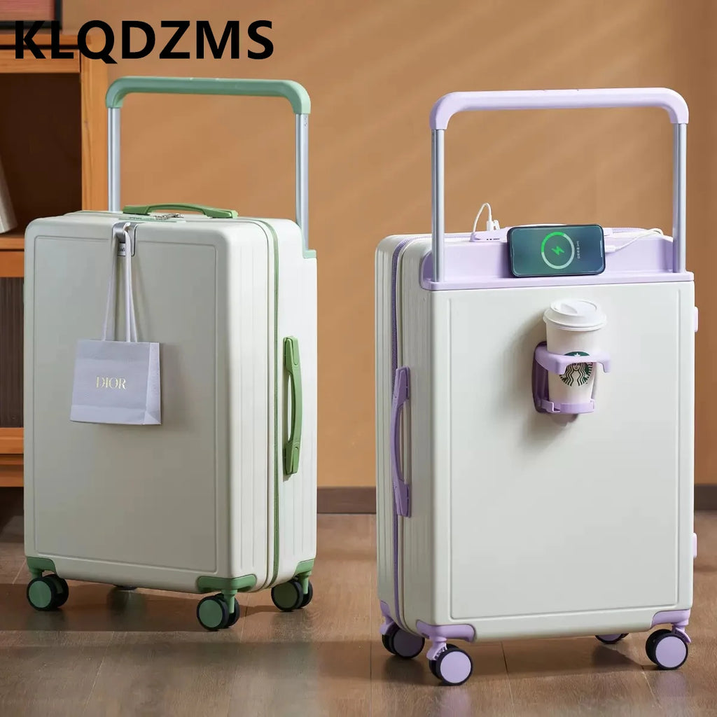 KLQDZMS 20"22"24"26"28 Inch Zipper Suitcase PC Boarding Box Multifunctional Trolley Case Large-capacity Password Luggage Bag