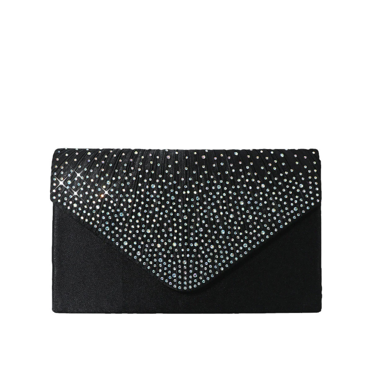 Ladies' Single-shoulder Dinner Bag  Evening Dress Bag Flip Cover Colored Diamond Embossed Clutch Bag  Fashionable Evening Dress