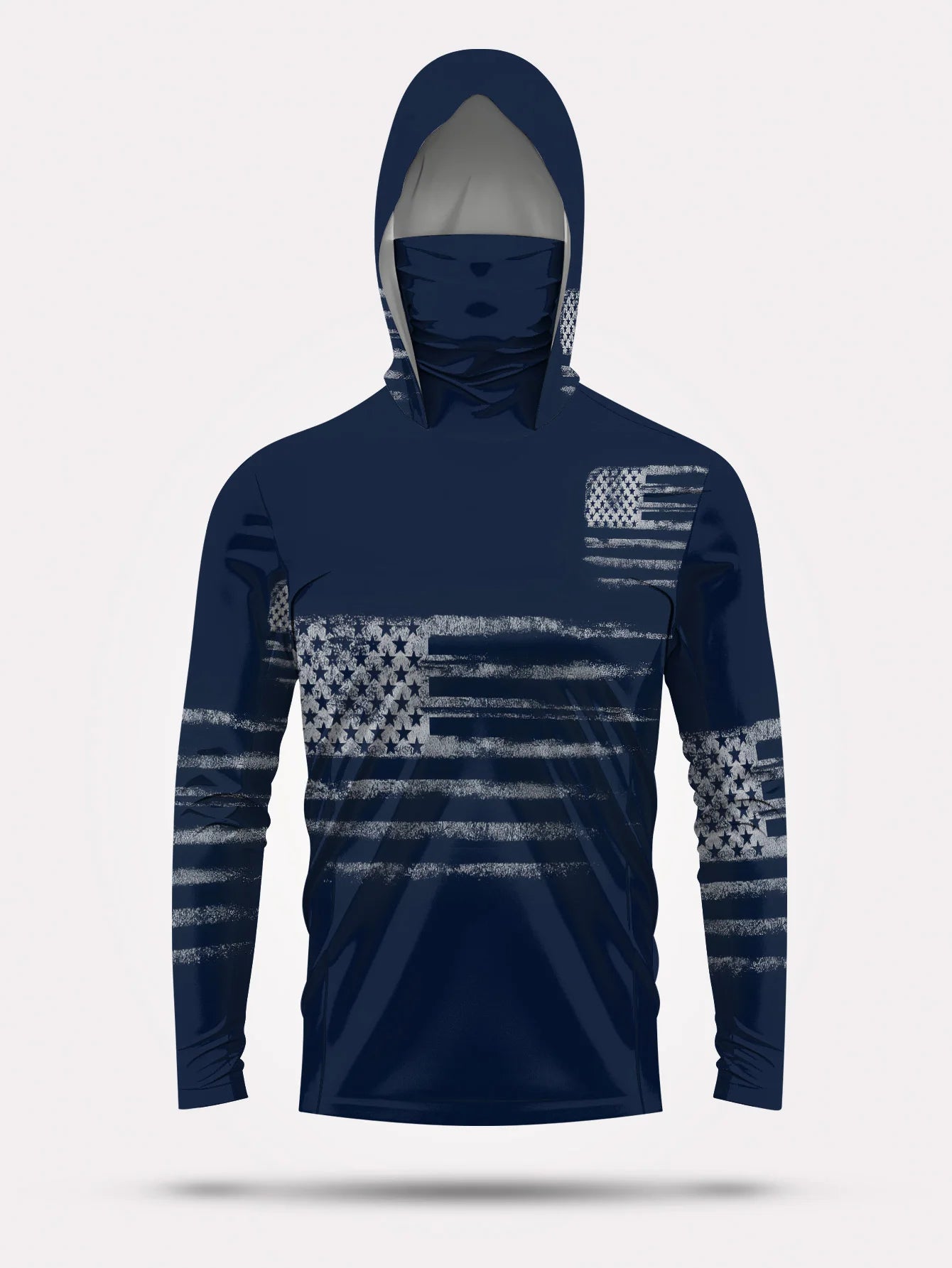Men's Fishing Hooded Long-Sleeved Camouflage Sunscreen Breathable Anti-UV Lightweight Sweat-Resistant Fishing Shirt